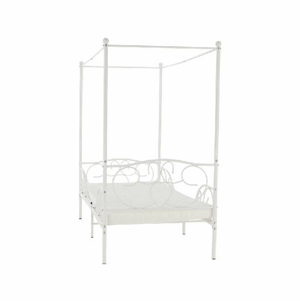 Jednolůžková postel 90 cm Anabella (bílá) (s roštem)