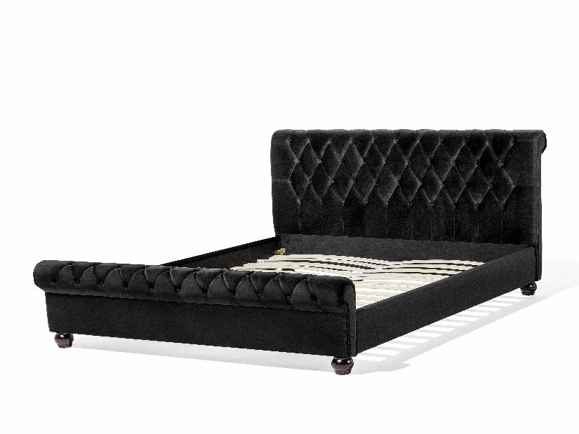 Manželská postel 160 cm ARCHON (s roštem) (černá)