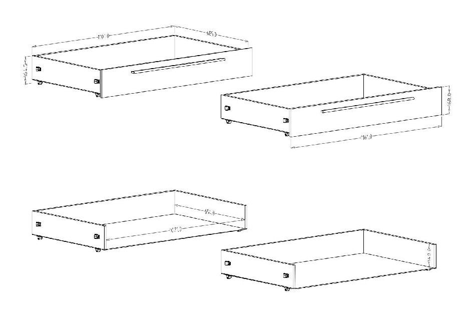 Úložný prostor k posteli Verwood Typ 83 (ořech červený + černá) (2 ks.)