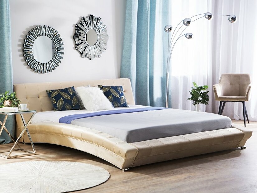 Manželská postel 160 cm LILLY (s roštem) (béžová)