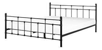 Manželská postel 160 cm LUXO (s roštem) (černá)