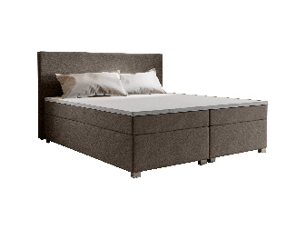 Manželská posteľ  Boxspring 140 cm Simon (hnedá) (s matracom, bez úložného priestoru) *výprodej