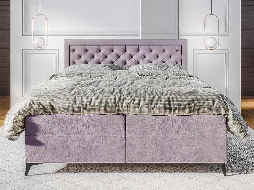 Kontinentální postel 120 cm Lavande (levandulová) (s matrací a úl. prostorem)