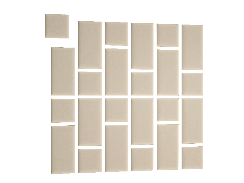 Set 24 čalouněných panelů Quadra 180x180 cm (béžová)
