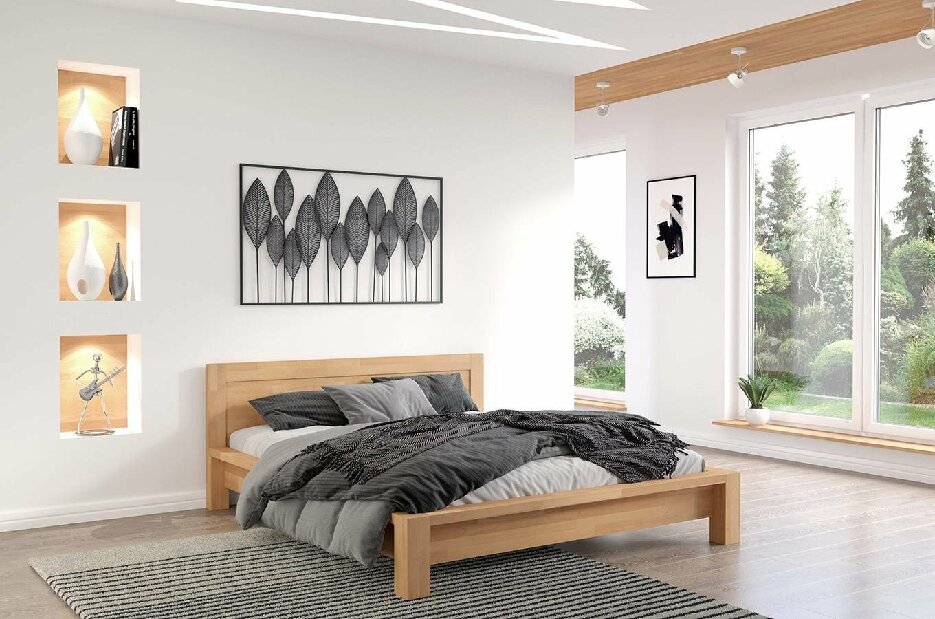 Manželská postel 160 cm Naturlig Fjaerland (buk)