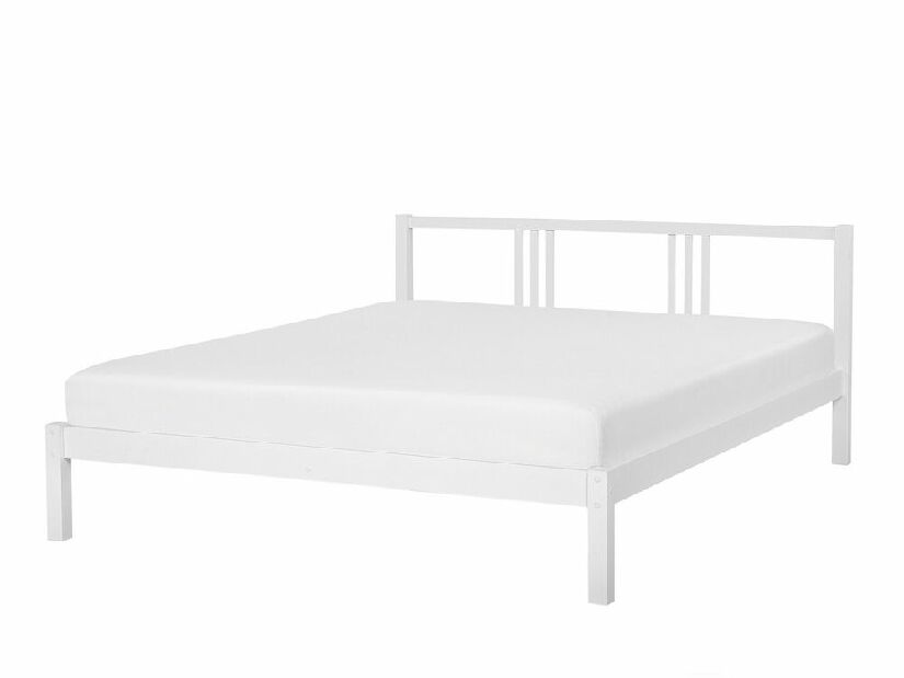 Manželská postel 180 cm VALLES (s roštem) (bílá)