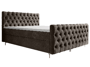 Manželská postel 180 cm Clinton Bonell (hnědá) (s roštem, s úl. prostorem)