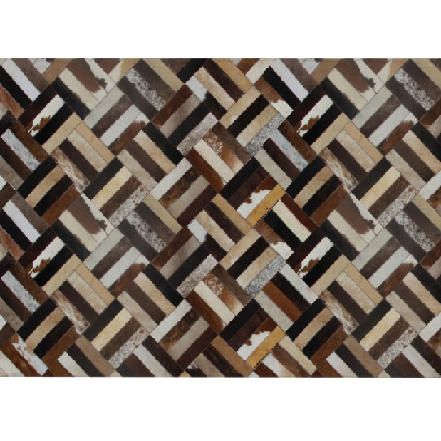 Kožený koberec 170x240 cm Korlug TYP 02 (hovězí kůže + vzor patchwork)