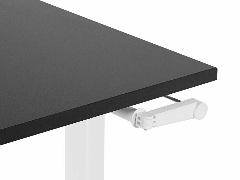 Psací stůl DESIRA II (180x80 cm) (černá + bílá) (manuálně nastavitelný)
