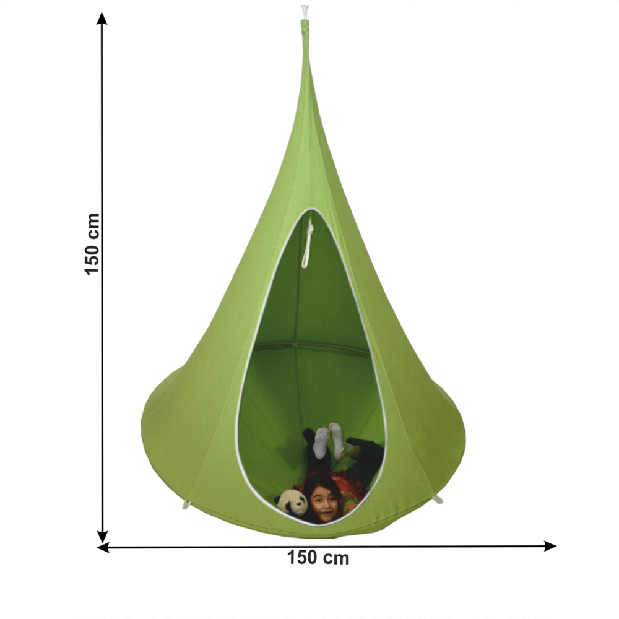 Závěsné houpací křeslo 150x150 Klarina (zelená)