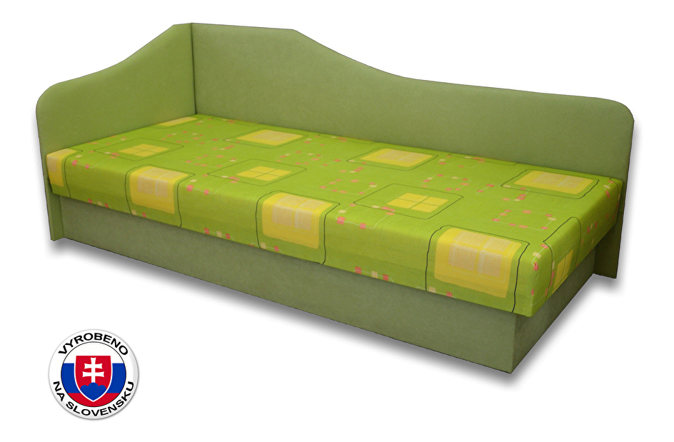 Jednolůžková postel (válenda) 80 cm Lux 87 (Světle zelená 72 + Kazuo 3) (L)