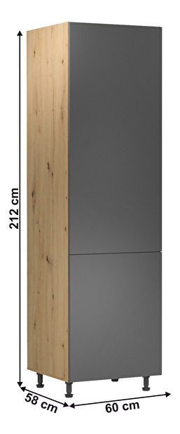 Potravinová kuchyňská skříňka D60R Langari (dub artisan + šedá matná) (L)