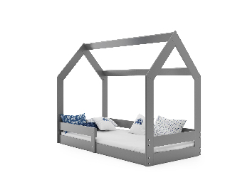 Dětská postel 80 cm Dormo D (grafit) (s roštem a matrací)