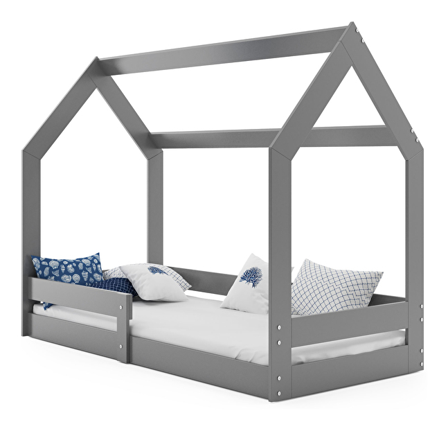 Dětská postel 80 cm Dormo D (grafit) (s roštem a matrací)