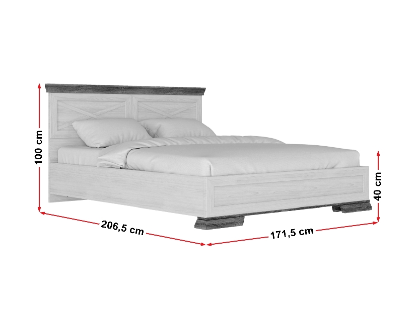 Manželská postel 160 cm BRW Marselle LOZ/160 (s roštem a úl. prostorem)