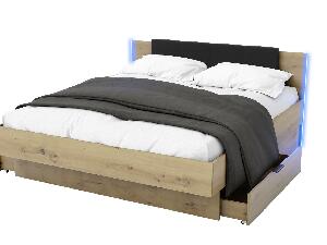 Manželská postel 180 cm Lewell (s úl. prostorem) (dub artisan)