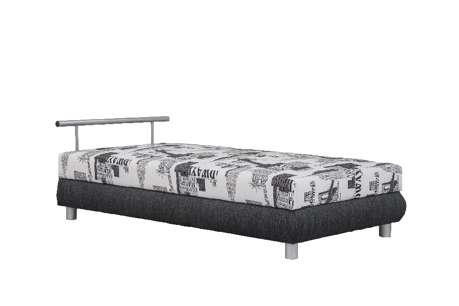 Jednolůžková postel 110 cm Blanář Adriana (tmavě šedá) (s roštem a matrací Alena) *výprodej