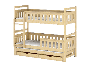 Dětská postel 80 cm KARLA (s roštem a úl. prostorem) (borovice)