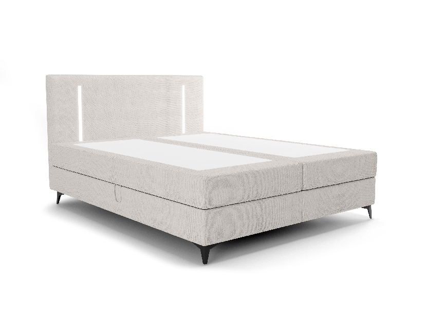 Jednolůžková postel 120 cm Ortega Comfort (světle šedá) (s roštem a matrací, s úl. prostorem) (s LED osvětlením)