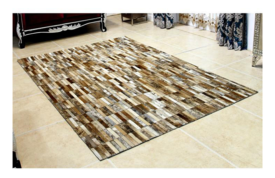 Kožený koberec 120x180 cm Korlug TYP 05 (hovězí kůže + vzor patchwork)