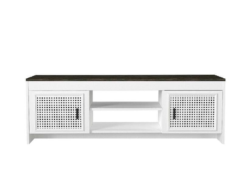 TV stolek/skříňka Donna (bílá + tmavě hnědá)