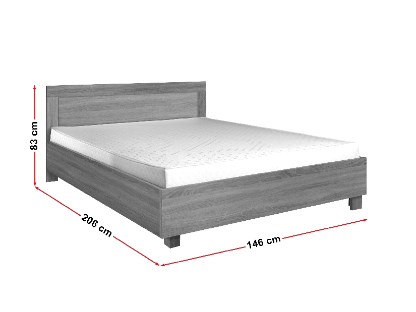 Manželská postel 140 cm Camber C23 (milano + krémová) (s roštem)