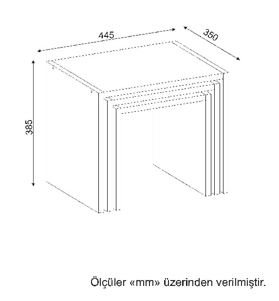 Set konferenčních stolků Zuriel (Bílá)