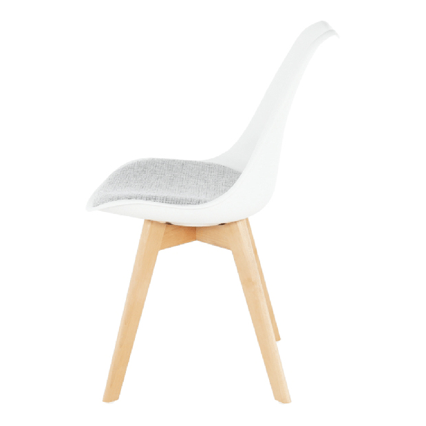 Jídelní židle Damaria (bílá + světle šedá)