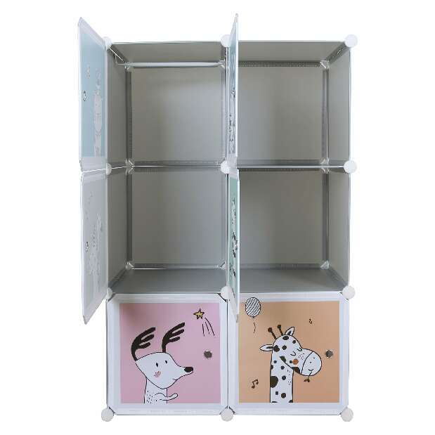 Dětská modulární skříň Banco (šedá + dětský vzor) *výprodej