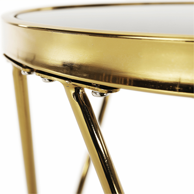 Příruční stolek Valerie (zlatá + černá)