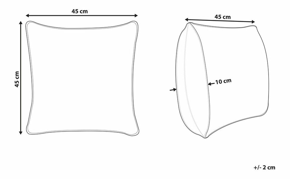 Sada 2 ozdobných polštářů 45 x 45 cm Lark (růžová)
