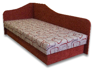 Jednolůžková postel (válenda) 80 cm Lady 87 (Cihlová 41 + Dodo 1008) (L)