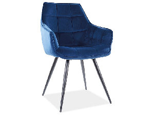 Jídelní židle Leslee (námořnická modrá + černá)