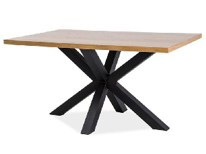 Jídelní stůl 150 cm Cecily (dub + černý mat) (pro 4 až 6 osob)