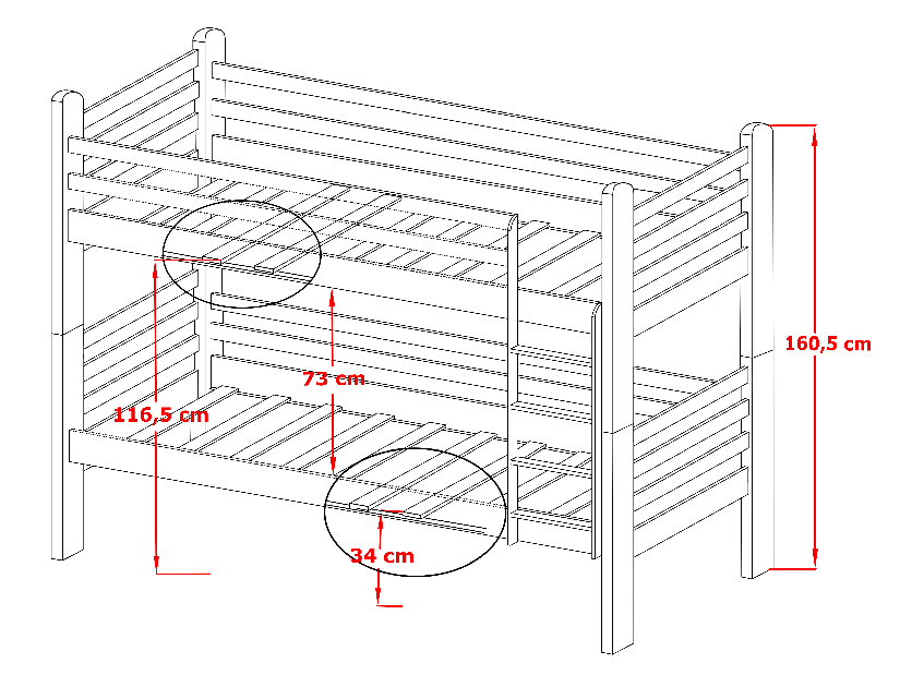 Dětská postel 80 cm Paul (s roštem a úl. prostorem) (bílá)