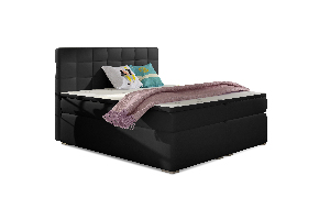 Manželská postel Boxspring 160 cm Abbie (černá Soft 11) (s matracemi)