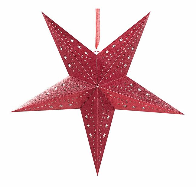 Set 2 ks závěsných hvězd 45 cm Monti (červená třpytivá)