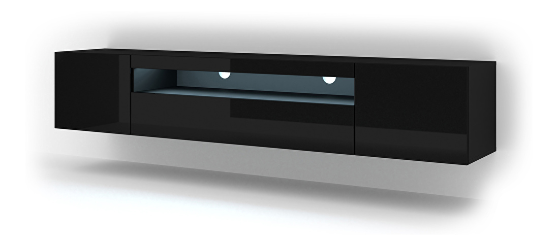 TV stolek/skříňka Aurora 200 (černý lesk) (LED)