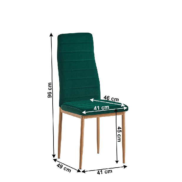 Jídelní židle Antigone NEW (smaragdová + dub)