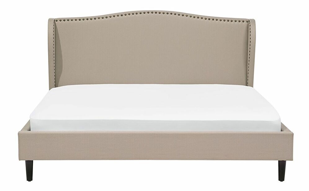 Manželská postel 180 cm COLLETTE (s roštem) (béžová)