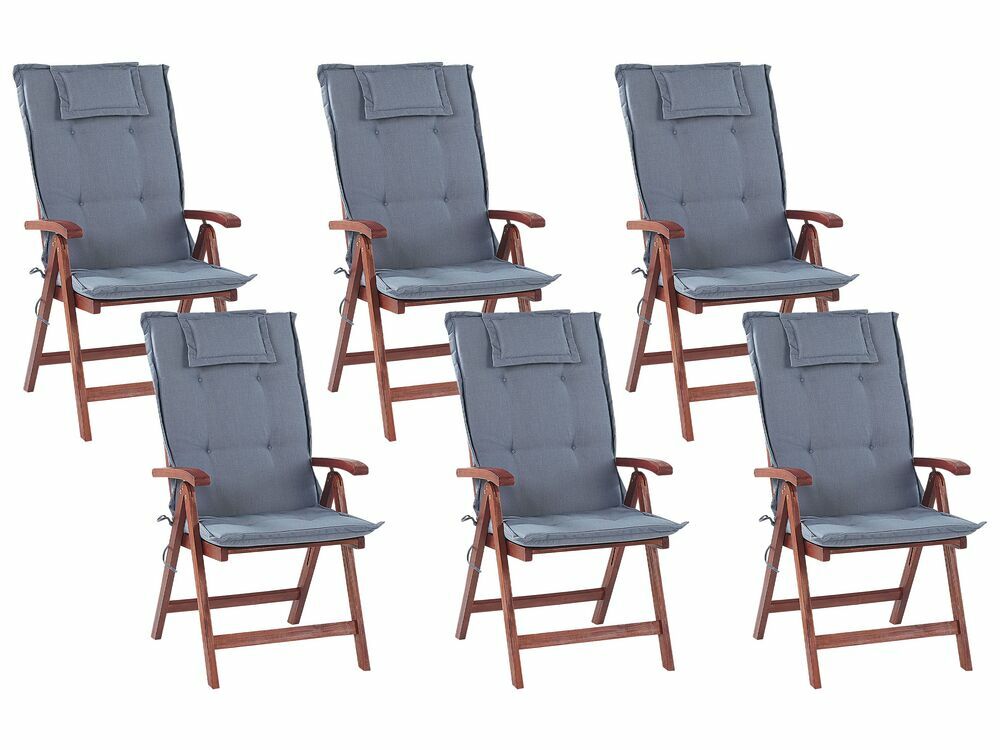 Set 6 ks. zahradních židlí TRATORIA (modrá)