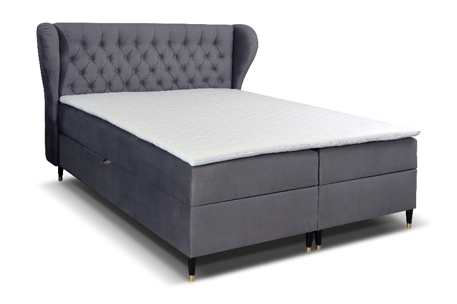 Kontinentální postel 120 cm Ortun (tmavě šedá)