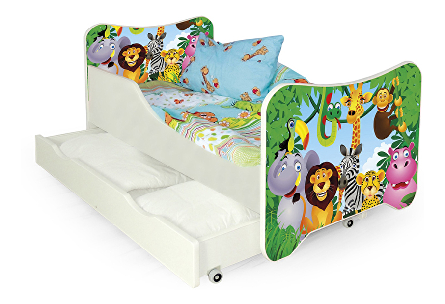 Jednolůžková postel Happy Jungle (s roštem a matrací) *bazar
