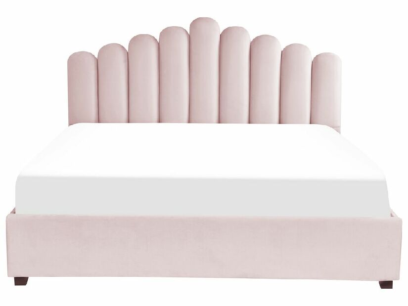 Manželská postel 180 cm Valhala (růžová) (s roštem a úložným prostorem)