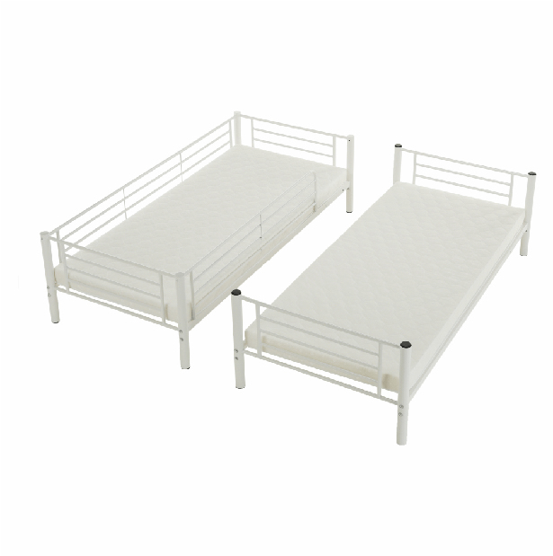 Dětská patrová posteľ 90 cm Kamila (bílá) (s roštem)