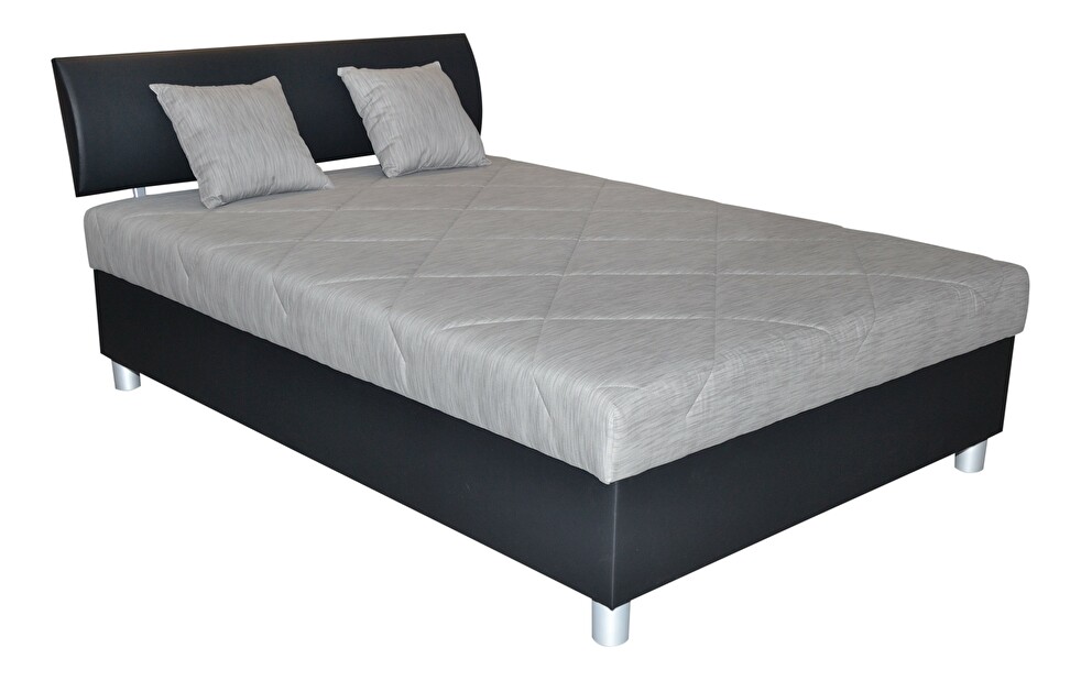 Manželská postel 140 cm Blanář Skate (černá) (s roštem a matrací)