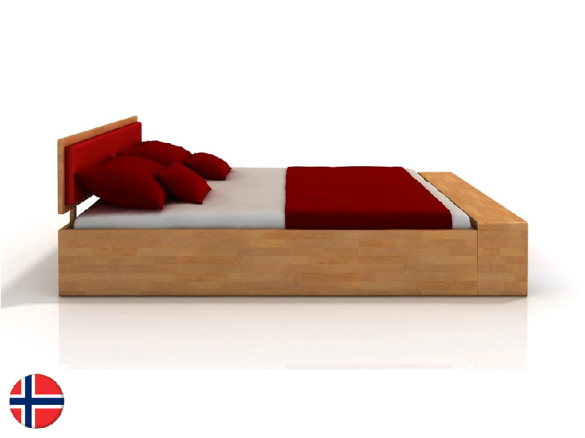 Manželská postel 200 cm Naturlig Invik (buk) (s roštem)