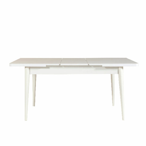 Rozkládací jídelní stůl se 2 židlemi a lavicí Vlasta (bílá + antracit)