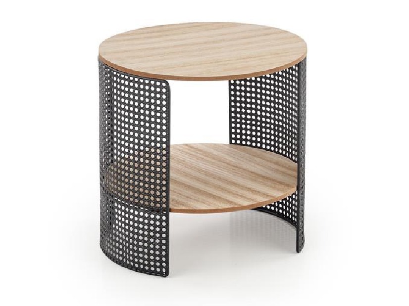 Konferenční stolek Tran (přirodně dřevo + černá)