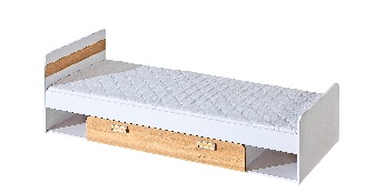 Jednolůžková postel 80 cm Lavendon L13 (s roštem) (dub nash + bilá)